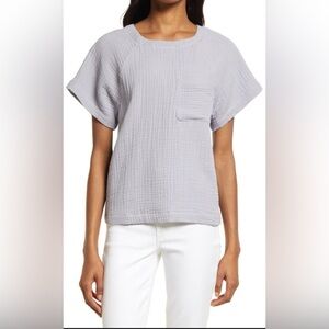 MADEWELL Lightspun Renwood Button Back Top in Faded Lavender size XS